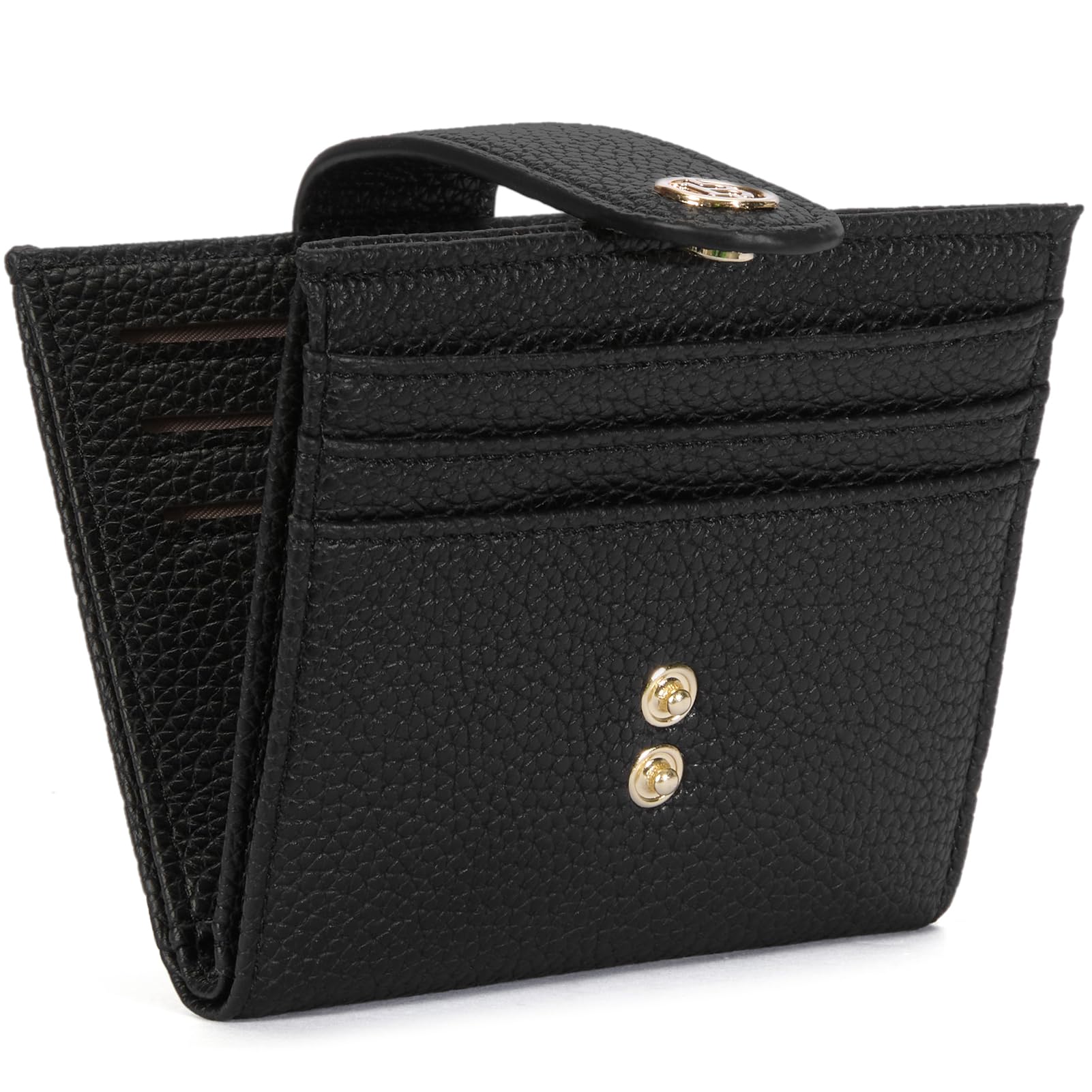 BOSTANTEN Slim Wallet for Women Small RFID Blocking Credit Card Holder Leather Bifold Wallets with Zipper Coin Pocket Black