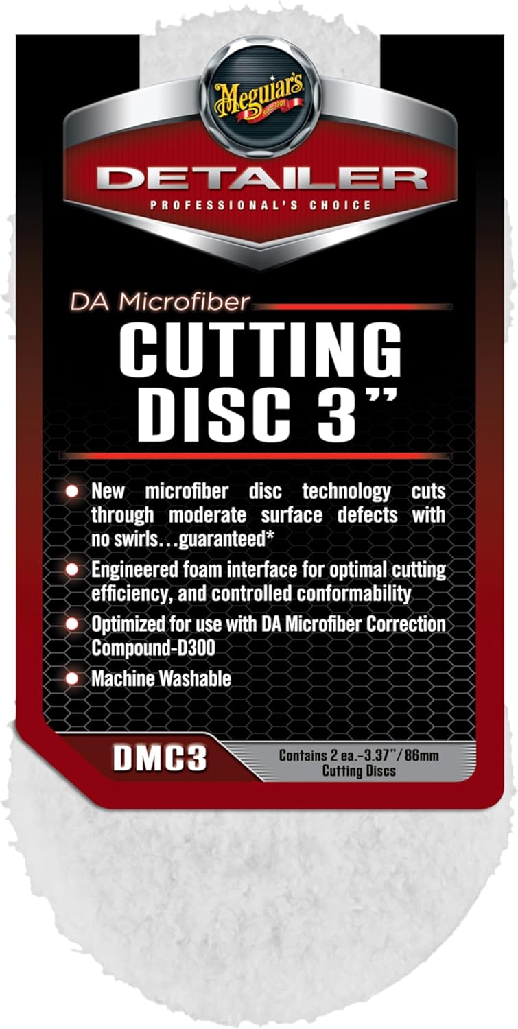 Meguiar's DMC3 DA 3" Microfiber Cutting Disc, 2 Pack