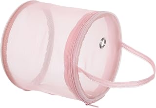 Knitting Bag Woolen Yarn Storage Bucket Mesh Nylon Pink