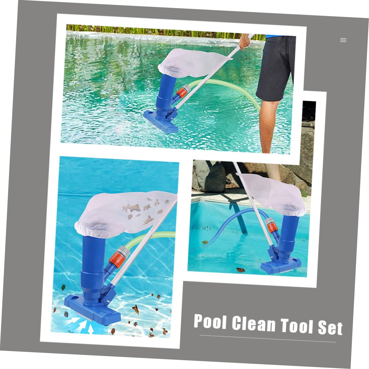 Toddmomy 1 Juego Kit De Limpieza De Piscina Limpiador De Piscinas Aspiradora De Piscina Red De Cuchara De Piscina Herramienta De Limpieza De Piscinas El Plastico Limpio Accesorios