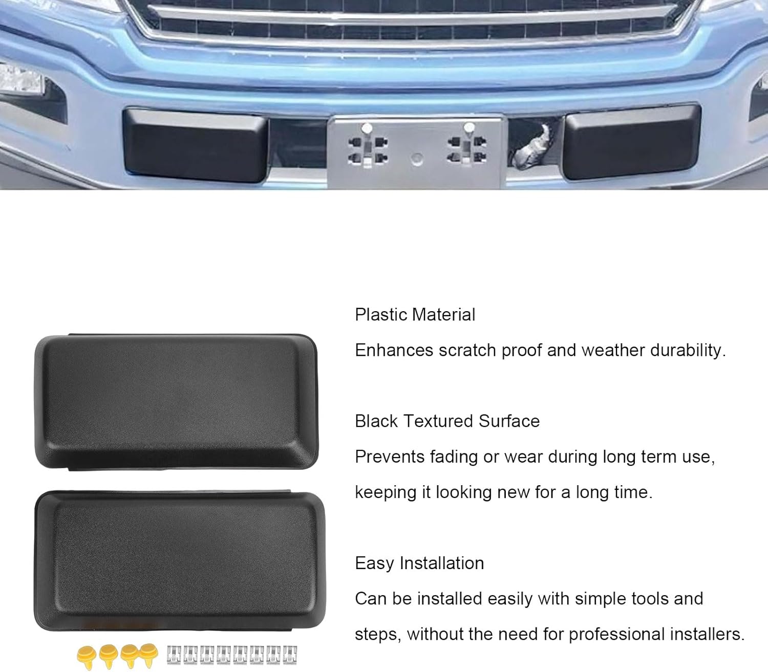 Front Bumper Cover Trim, Replacement for XL XLT King Ranch Lariat Limited Responder 2018 2020, with Secure Fit Easy Installation, JL3Z17E810AB JL3Z17E811AB
