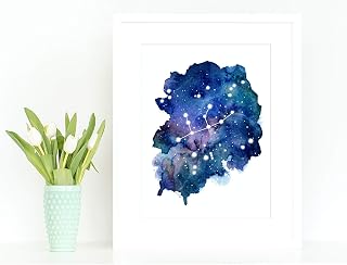 Virgo Wall Art Print Horoscope Room Decor Astrology Constellation Gifts Zodiac Decorations