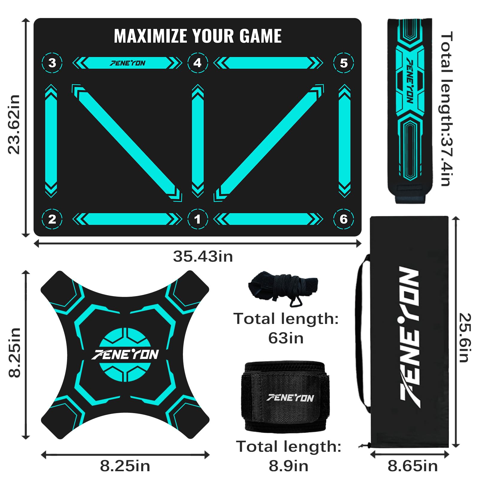 Football Footstep Training Mat for All Levels: Agility Training Mat, Non-Slip Silent Equipment for All Ages to Improve Speed, Strength and Coordination