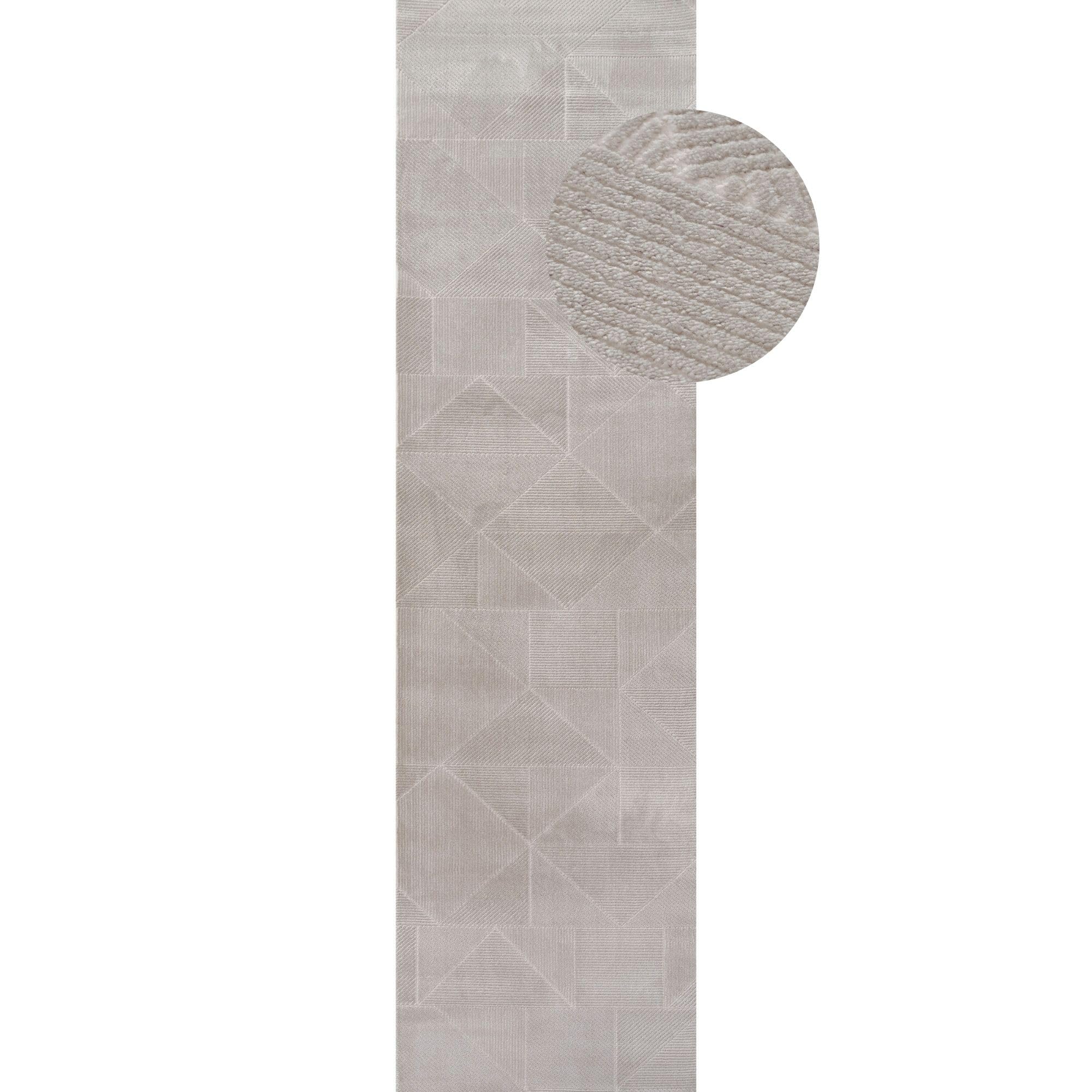 THE RUGS - Area Rug Runner - Polypropylene/Polyester/Cotton Blend - Grey - 80 cm x 300 cm