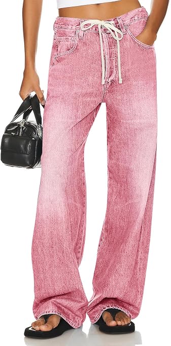 PLNOTME Womens Baggy Wide Leg Jeans