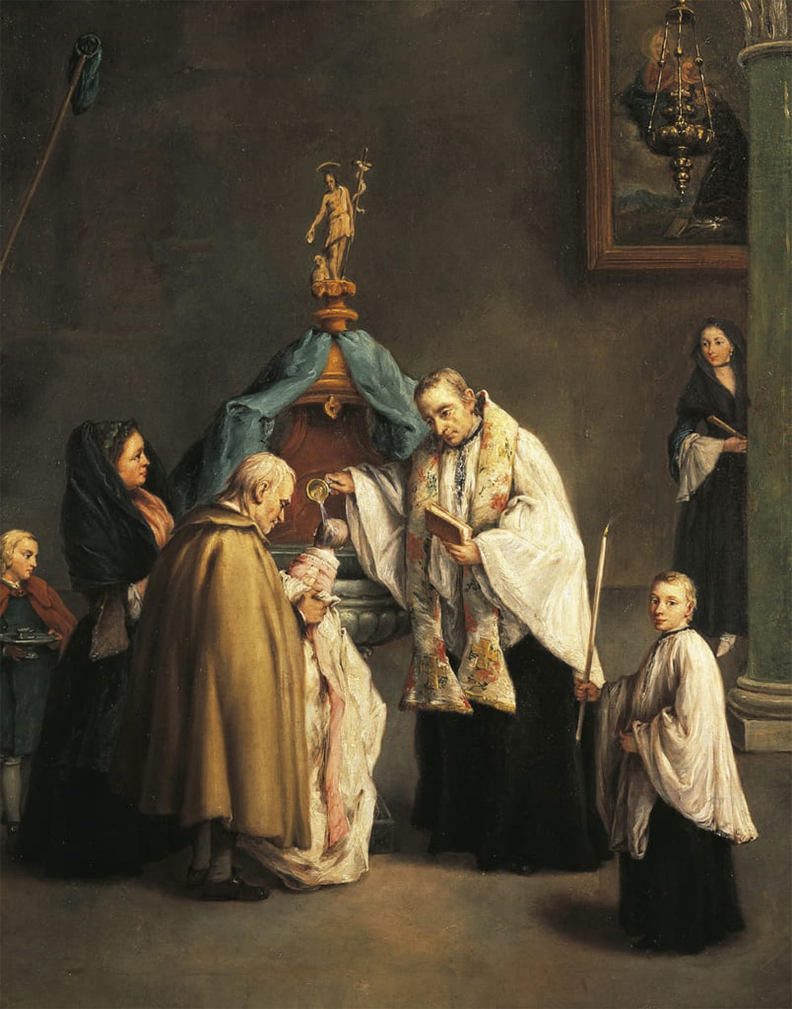 Posteriik No Frame Vintage Classic Picture Landscape Artwork The Baptism By Pietro Longhi Portrait Canvas Painting For Office Home Decor 60X90cm