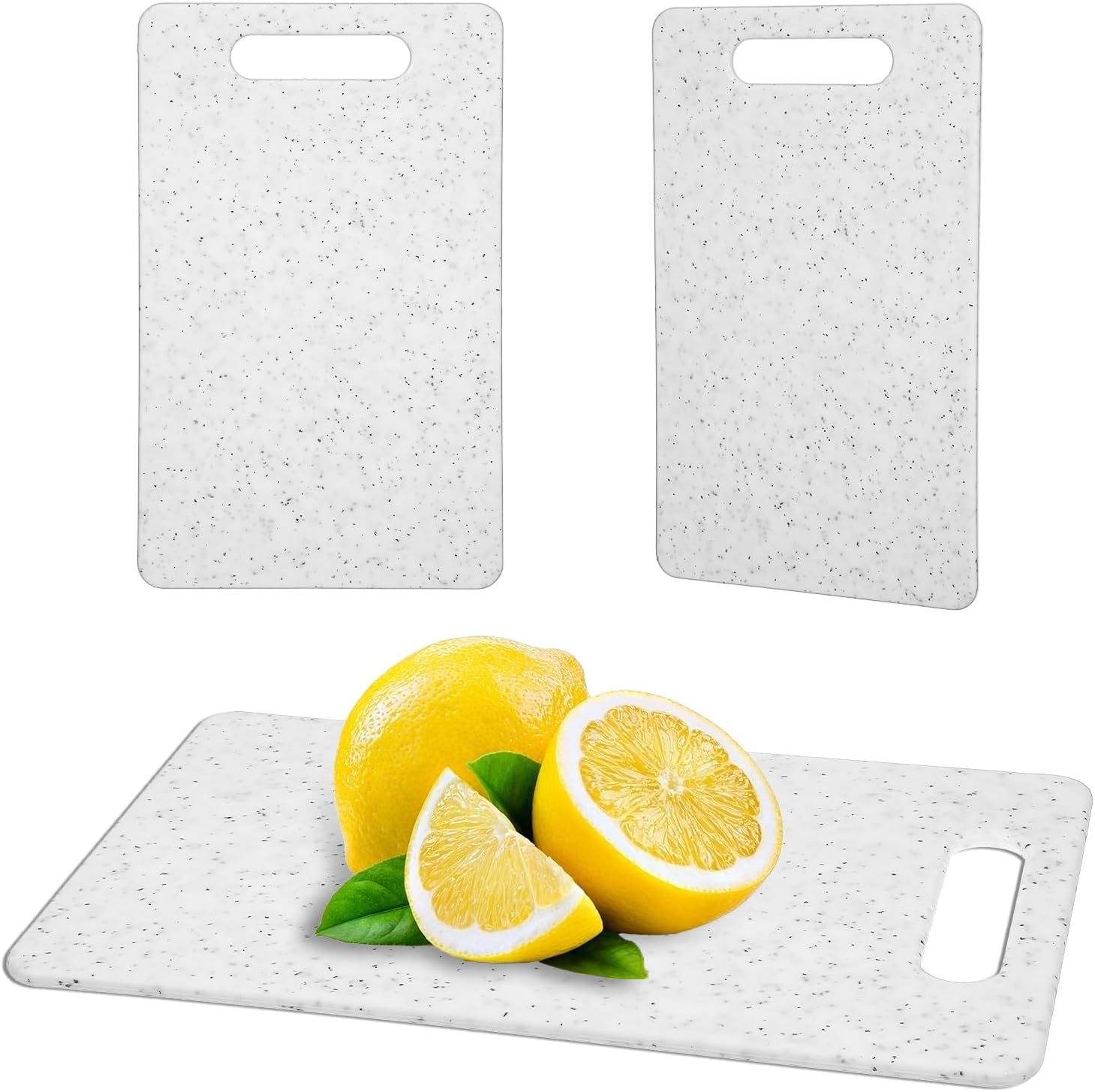 Small Chopping Board Plastic White,25 x 15cm Chopping Board Set of 2 Mini Chopping Boards for Kitchen Use in Food Prep and Vegetable Cutting