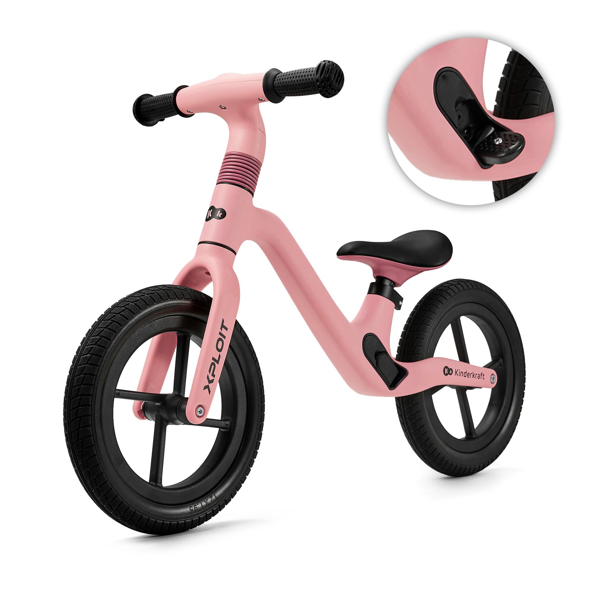 Kinderkraft XPLOIT Bicicleta sin Pedales, Bicicleta Niño 2 años, de 80 cm, Bicicleta 2 Ruedas, Bicicleta de Equilibrio, Sillín Ajustable, Ruedas Grandes de PU, 35 kg