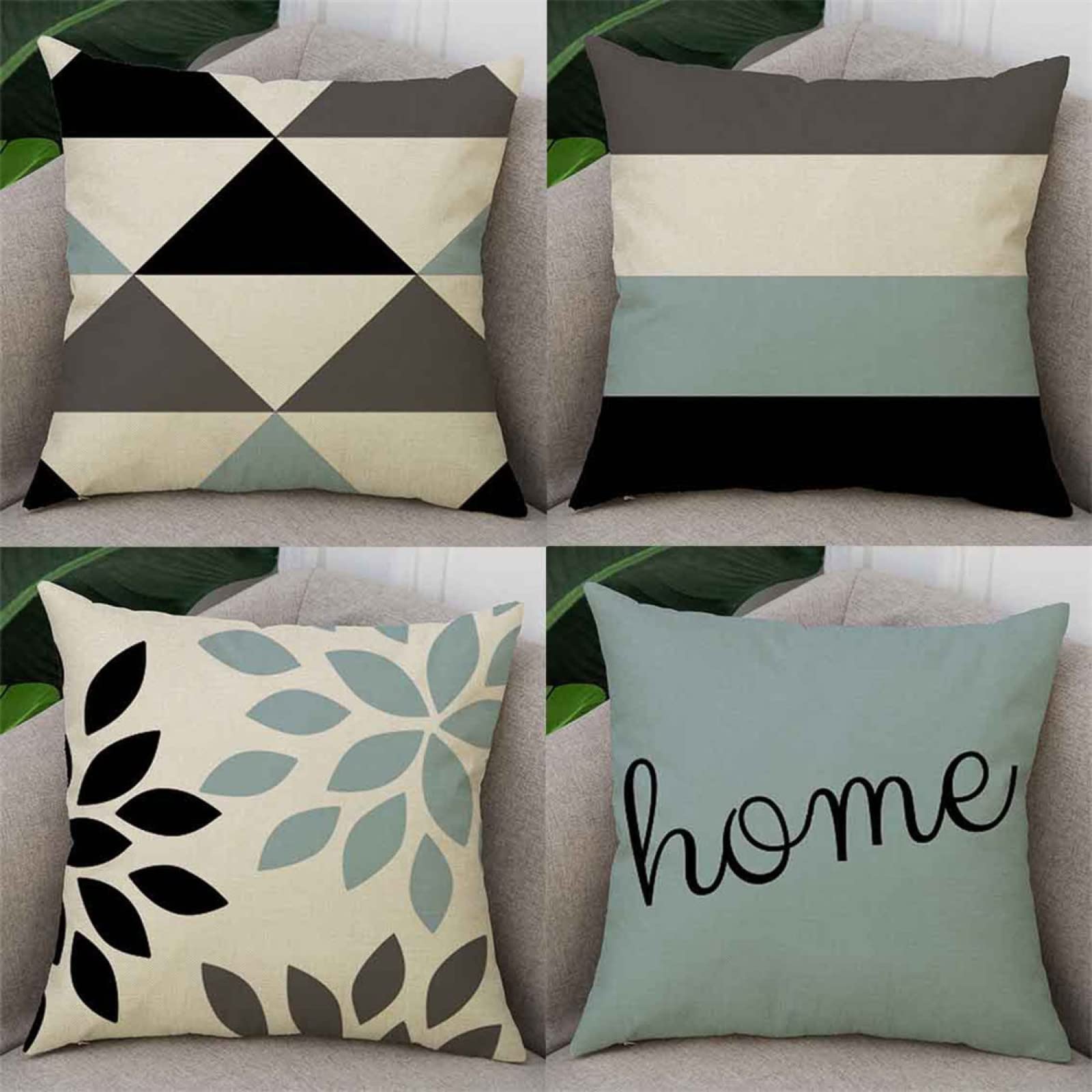 Housse de coussin 55x55cm : créez un salon cosy et moderne avec ce lot de 4 taies