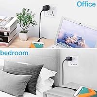 Vista 5 de Cubo de cargador de pared, enchufe USB de 1A/5 V, paquete de 3 unidades de adaptador de bloque de carga negro de viaje compatible con teléfono