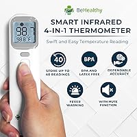 Vista 2 de Termómetro infrarrojo multifunción 4 en 1 con indicador de fiebre que cambia de color, termómetro de frente y oído para niños, adultos y medio