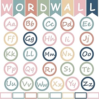 Boho Word Wall Bulletin Board Set Alphabet Classroom Decoration Alphabet Word Bulletin Board Boho Letter Cards ABC Cutouts for Teacher Students Home Preschool Primary School Classroom Wall Decor