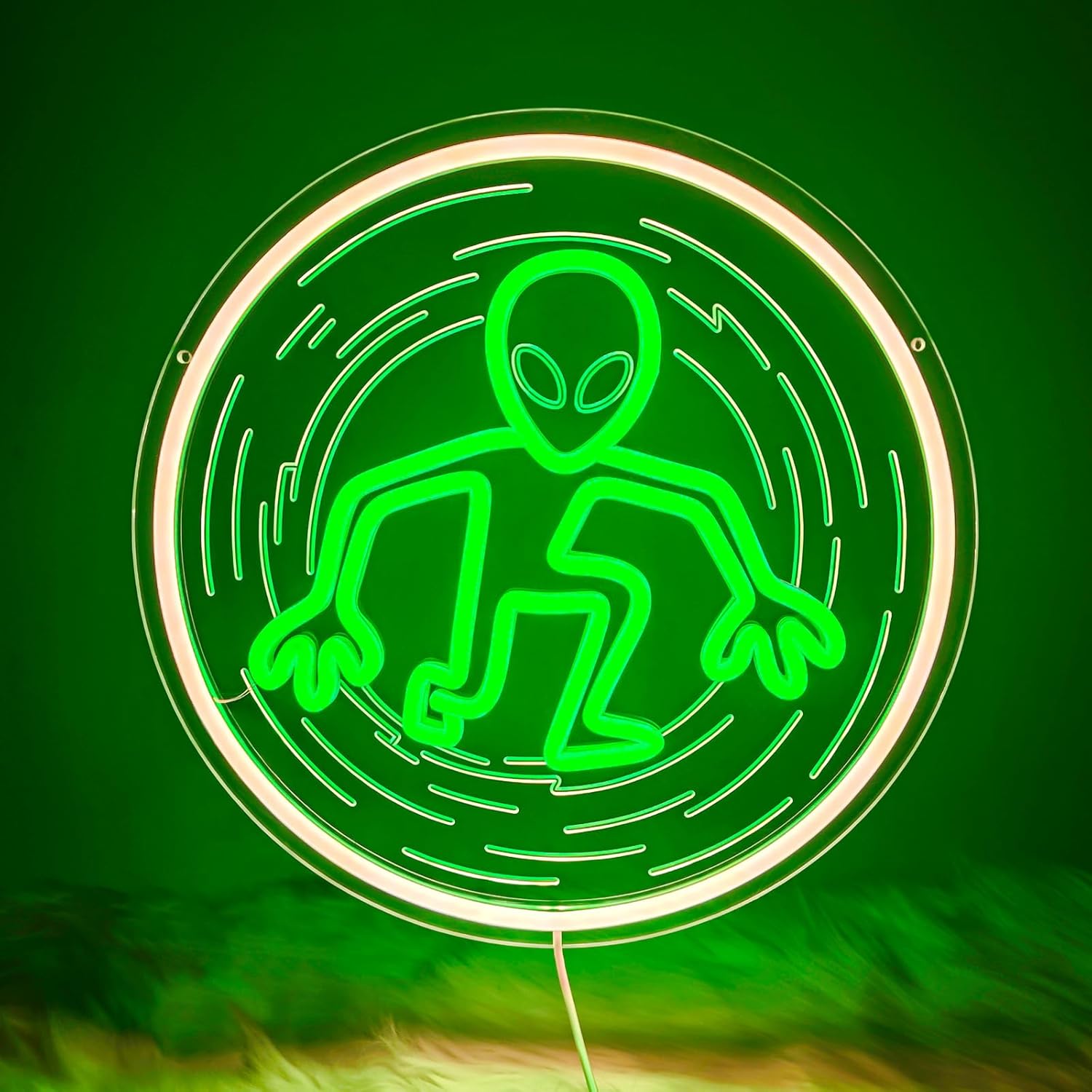 Dimmable Alien UFO Neon Sign for Gaming Room & Man Cave, Sci-Fi Wall Art for Bedroom & Bar Decor, Cool Gifts for Men Who Love Space Exploration(Space Alive)