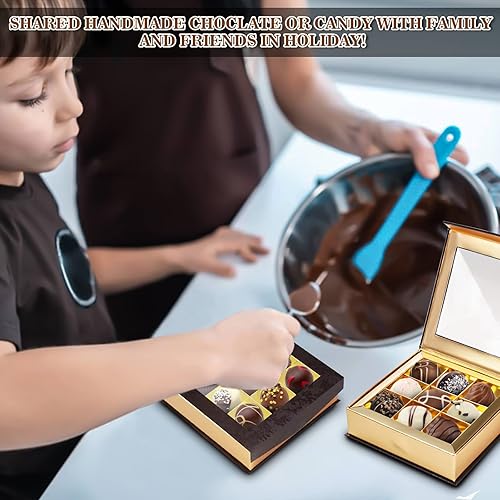 Miniatura 4 de Bumlon Cajas de chocolate vacías, cajas de trufas con divisores, caja de chocolate con ventana y cierre magnético para chocolate hecho a mano, mini