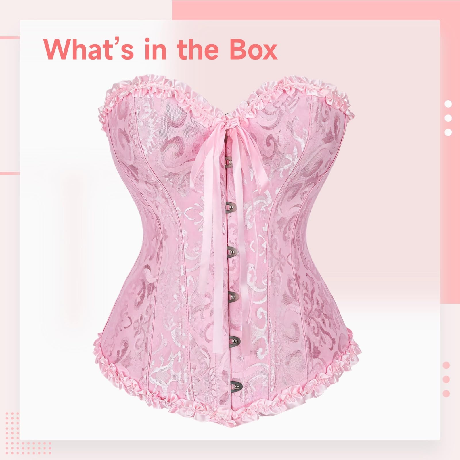 Corsetto delle donne eleganti con la disposizione del pizzo, progettazione anteriore della chiusura di Shapewear del bustier, Xxl,