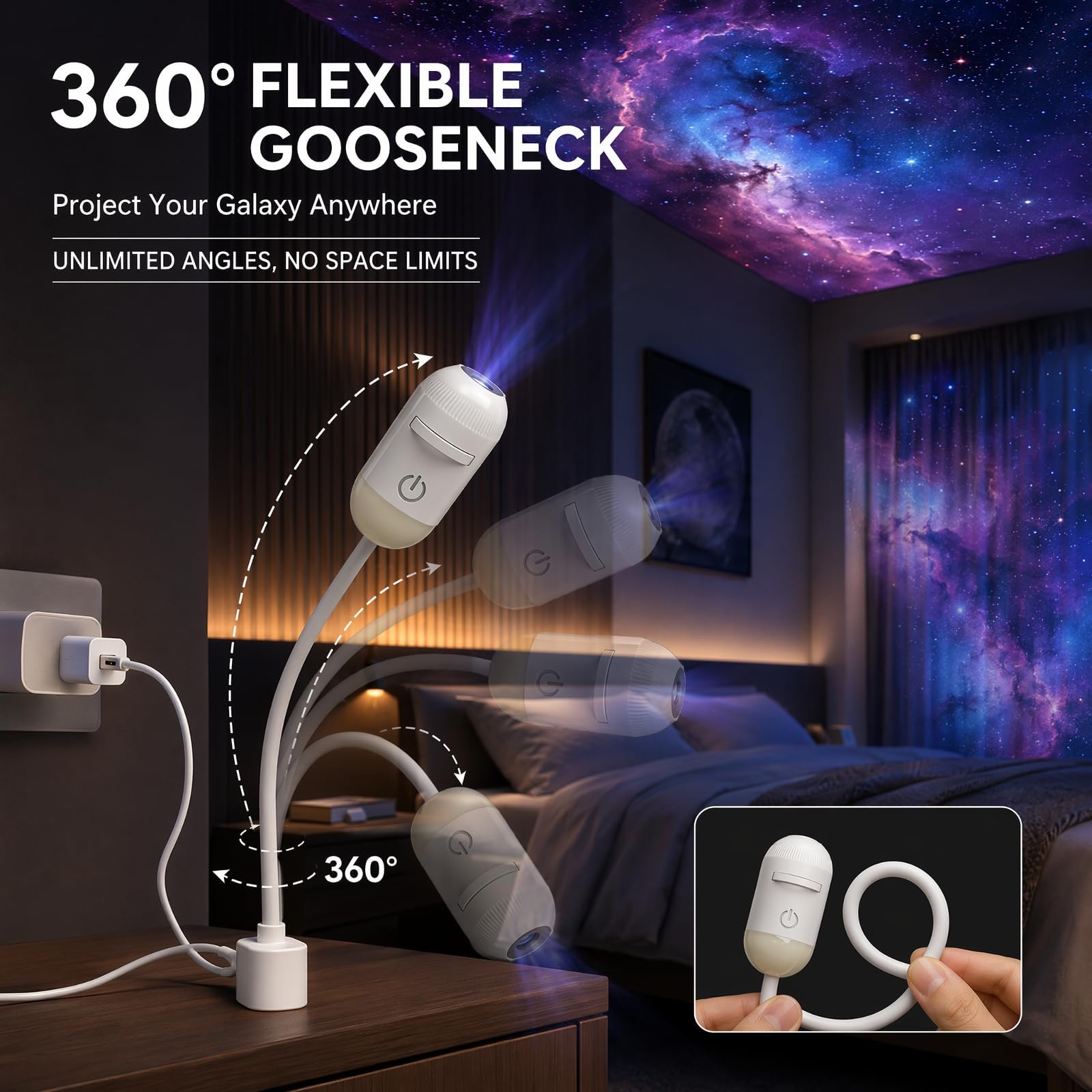 Pipihome Galaxy Projector Night Light, 12 in 1 Sternenhimmel Projektor | Projektor Sternenhimmel für Schlafzimmer Deko, Nachtlicht Sternenhimmel Galaxy Projektor Geschenke für Kinder Erwachsene
