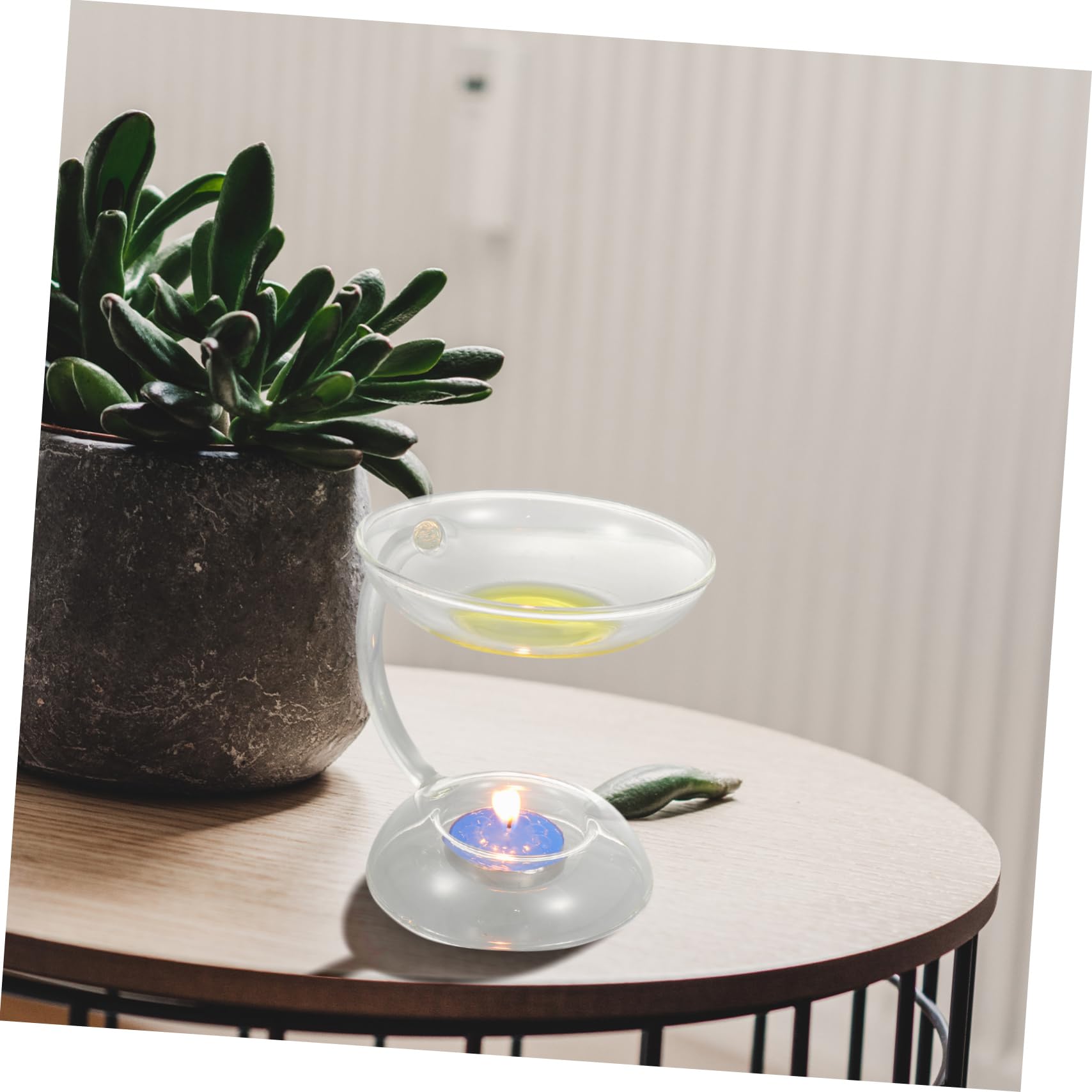 Duftkerzenhalter aus Hochborosilikatglas 1 Stück für Zuhause | Glas mit Kerzenhalter, Hitzebeständiger Aroma Kerzenständer, Basteldekoration für Hochzeit und Verlobung