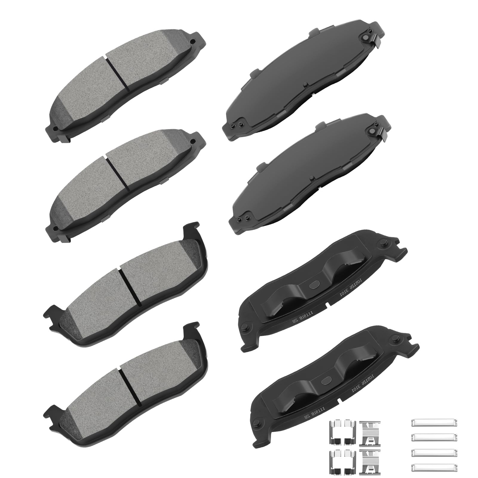 cciyu D679 D879 Brake Pads w/Hardware Front Rear Disc Brake Pad Set