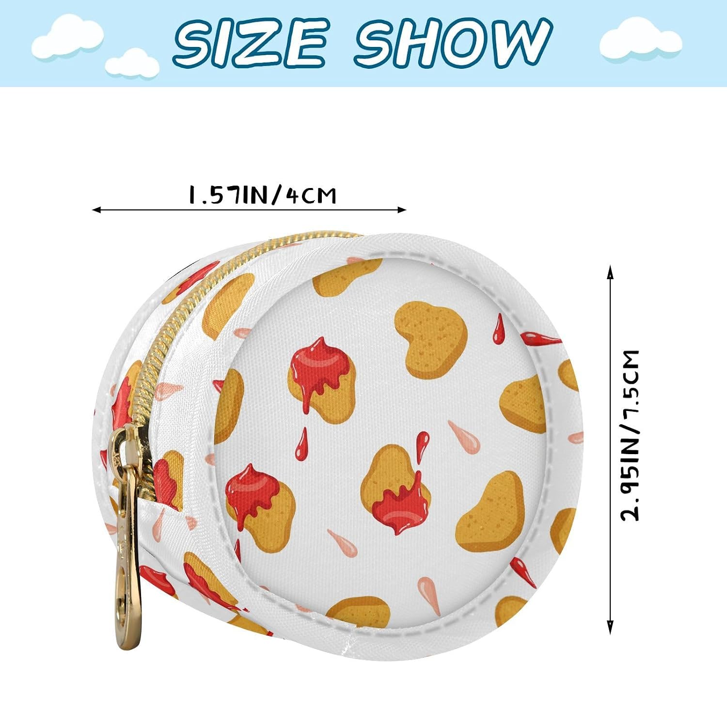 Cracker Ketchup Drips Baby Pacifier Holder Case with Clip Portable Pacifier Storage Organizer Round Container Pouch Box Fits Diaper Bag Stroller Purse image 3