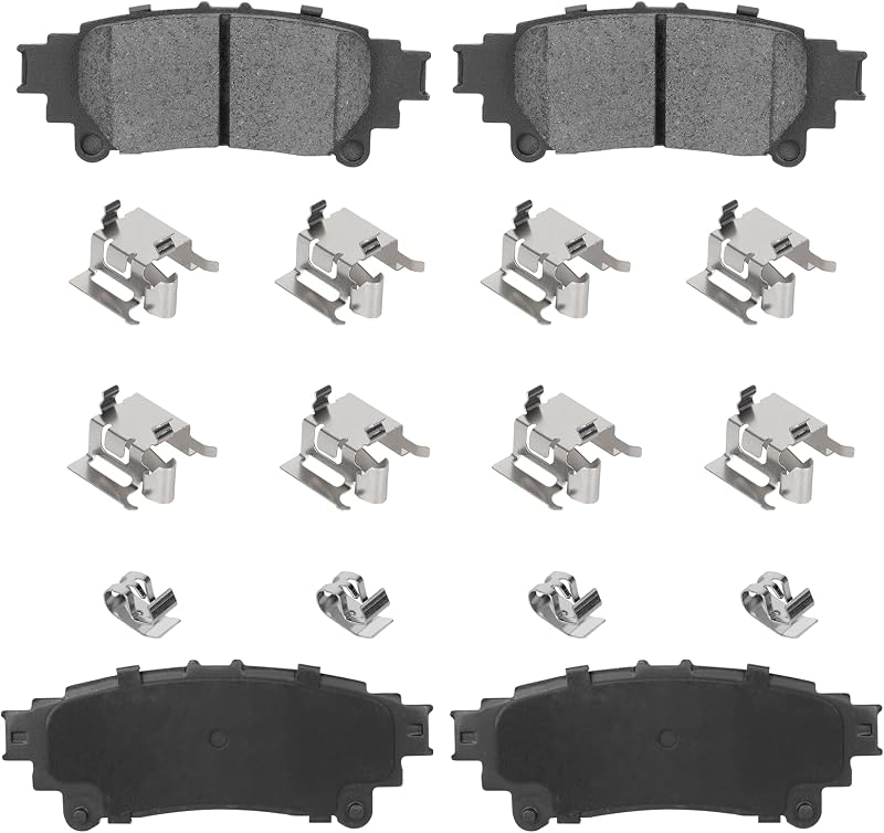 Pastilhas de freio traseiras cerâmicas TadaMark para Toyota Highlander, Sienna, Mirai, Prius V e Lexus – Jogo com 4 unidades
