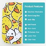 Baignoire Tapis de douche pour bébés 40X16 Tapis de bain antidérapants Inch Extra Long Toddler pour baignoire Mat avec ventouses et trous d'écoulement, Canard jaune