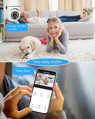 Miniatura 6 de OFYOO Cámara de seguridad inalámbrica para interiores y exteriores, 2.4G, WiFi, cámaras de seguridad para la seguridad del hogar, cámara panorámica