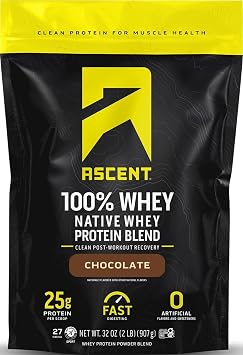 Ascent Native Fuel Whey Protein Powder - Chocolate - 2 lbs