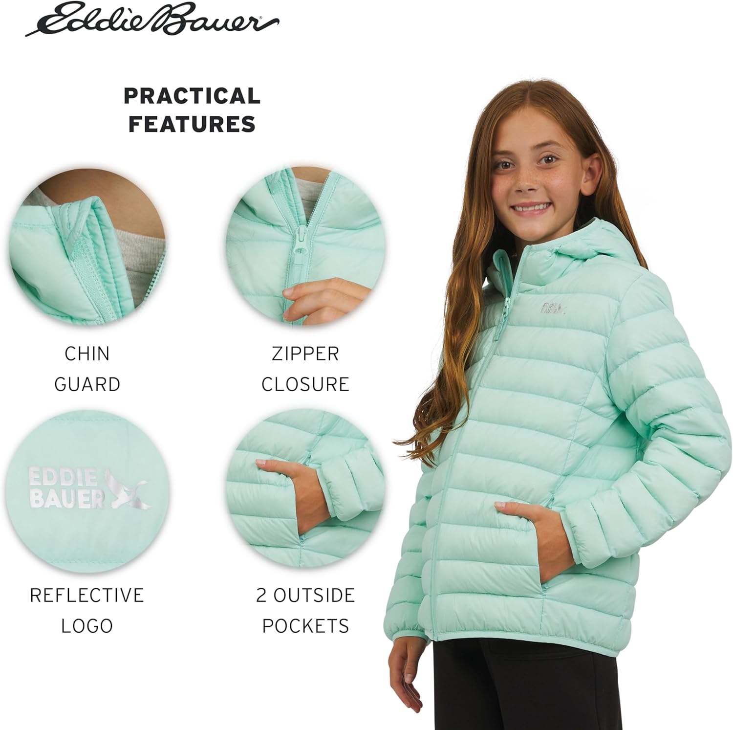 Eddie Bauer Girls' CirrusLite Lightweight Down Puffer Jacket - Image 6