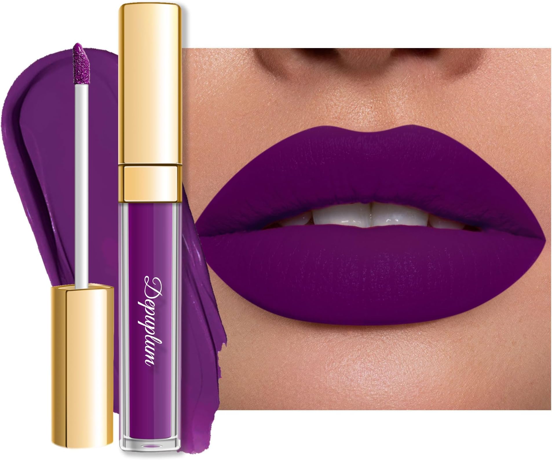 Purple Lipstick Matte for Women, SuperStay Long Lasting Lipstick Smudge Proof No Transfer Liquid Lipsticks, Cruelty Free Lip Makeup (DM22 Purple Crystal)