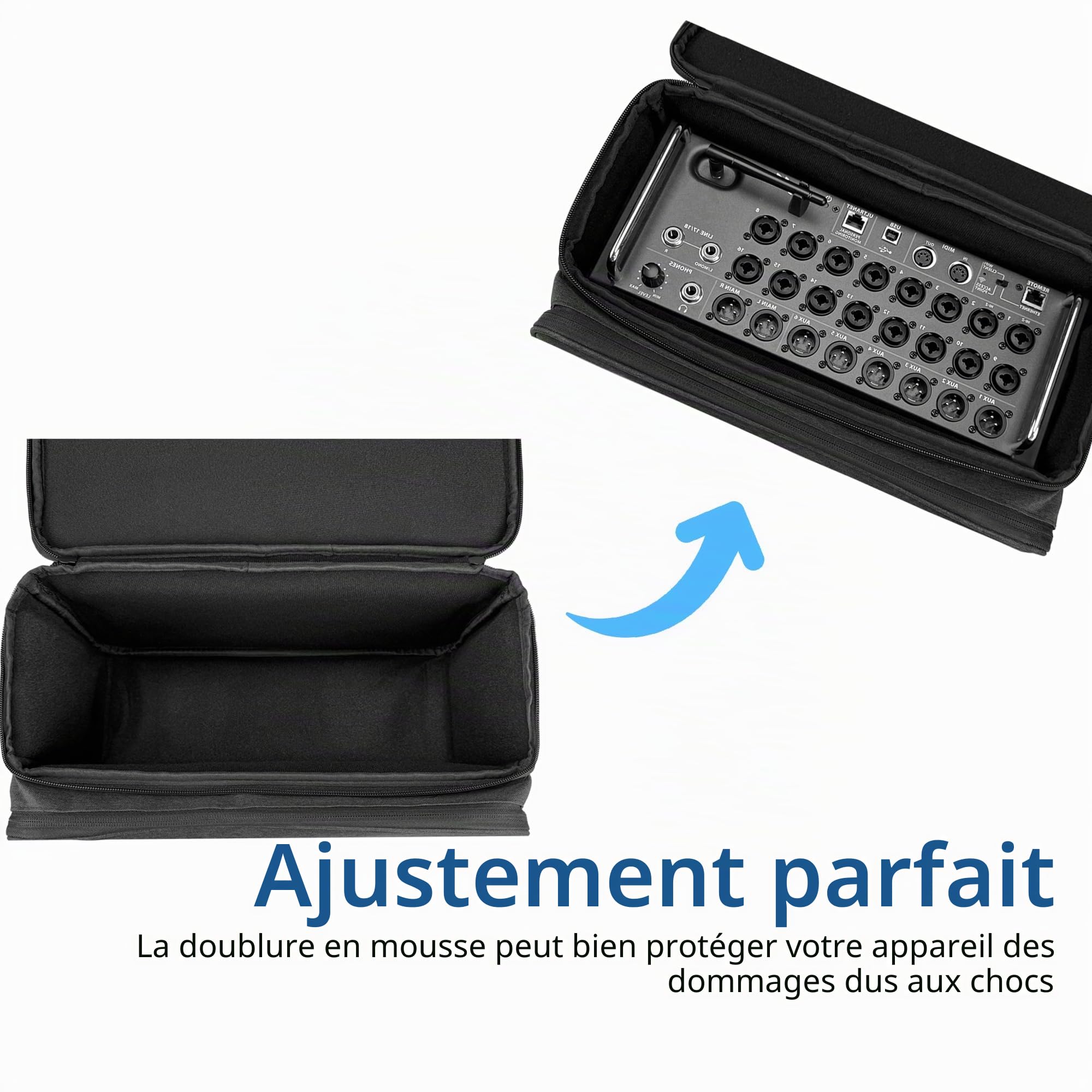 Musiin Sacoche de transport pour console de mixage numérique Speake, compatible avec les modèles Behringer XR18, XR12,XR16, Sony ULT FIELD 5,FIELD 3, JBL Xtreme 4, Bose SoundLink Max et Yamaha THR5/5A