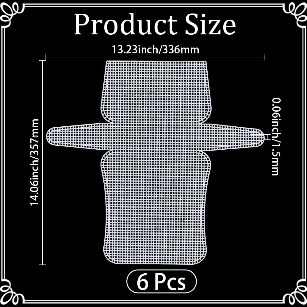 6Pcs White Clear Plastic Mesh Needlepoint Canvas Sheets Blank Cross Stitch Canvas Sheet Purse Making Template Bag Bottom Shaper Pads for Sewing Crochet Bag DIY Yarn Crafting Knit Projects