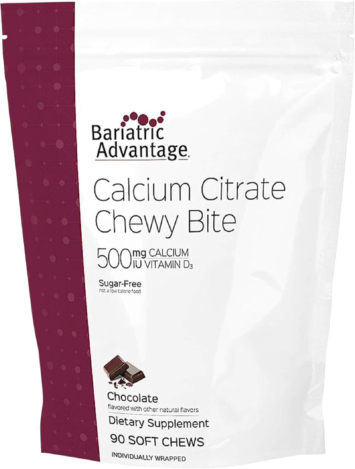 Bariatric Advantage Calcium Citrate Chewy Bites (500 mg calcium, 500 IU D3)
