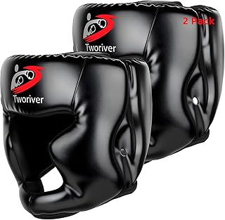 Boxing Headgear for Kids & Men & Youth 2 Pack, Full Face MMA Sparring Helmet with Adjustable Protection, Boxing Face Mask for Boys Gift Ages 8‑12, Muay Thai, Martial Arts Training