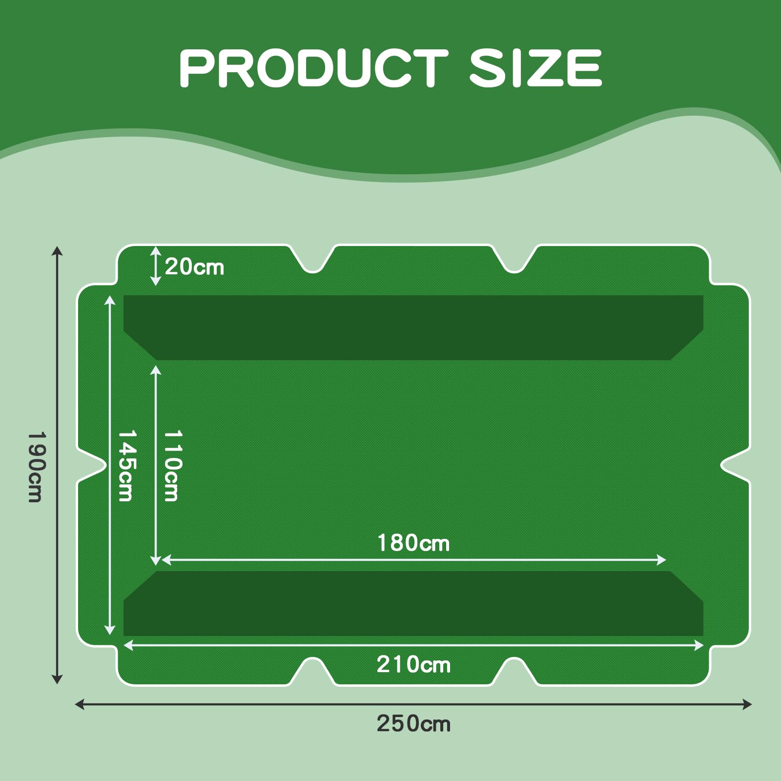 CPROSP Tettuccio Dondolo Impermeabile (180 x 110 cm / 210 x 145 cm) : Copertura Dondolo 3 Posti Universale con 2 Canali , Tessuto 100% Oxford 600D, Impermeabile e Protetto dai Raggi UV, Verde Erba