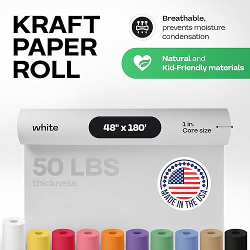 Vista 246 de IDL Packaging - Rollo de papel de estraza marrón de 48 pulgadas x 150 pies (1,800 pulgadas), 50 libras (paquete de 6), resistente, para embalar