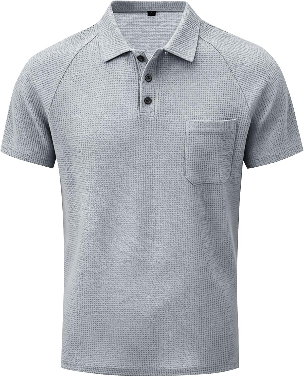 Waffle Golf Shirts for Men Summer Plus Size Plain Polo Tshirt Trendy Tee Classic Basic Shirt Mens Casual Business Top
