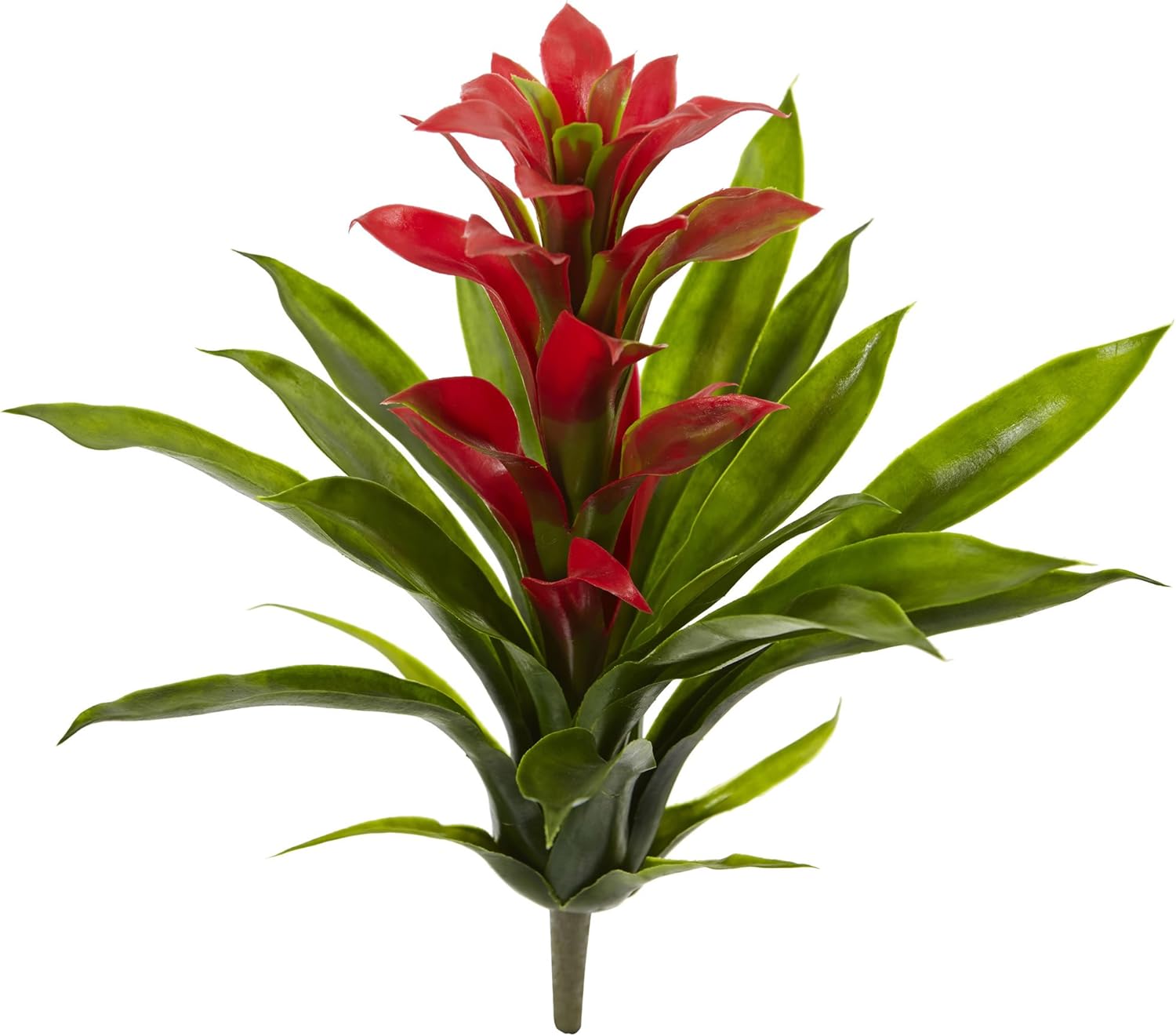 Nearly Natural 15 in. Bromeliad Artificial (Set of 4) Silk Flowers Yellow : Everything Else