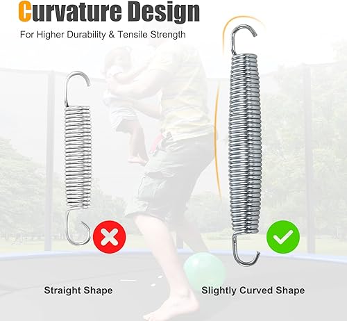 Miniatura 4 de Giantex Muelles galvanizados para trampolín de 7 pulgadas, kit de repuesto de resorte de alambre de acero, piezas de trampolín duraderas de alta