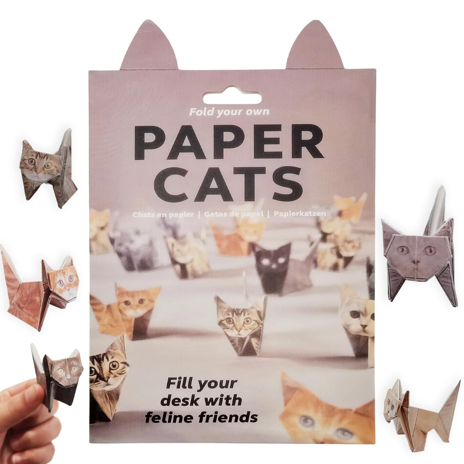 50 Blätter DIY Papier Katzen Origami Kit, Origamipapier DIY Paper Cats Kit 3D Katze Papier Handwerk Kit Origamipapier für Dekoration Weihnachts geschenk, Handgefertigte Tier Papierkraft Kit