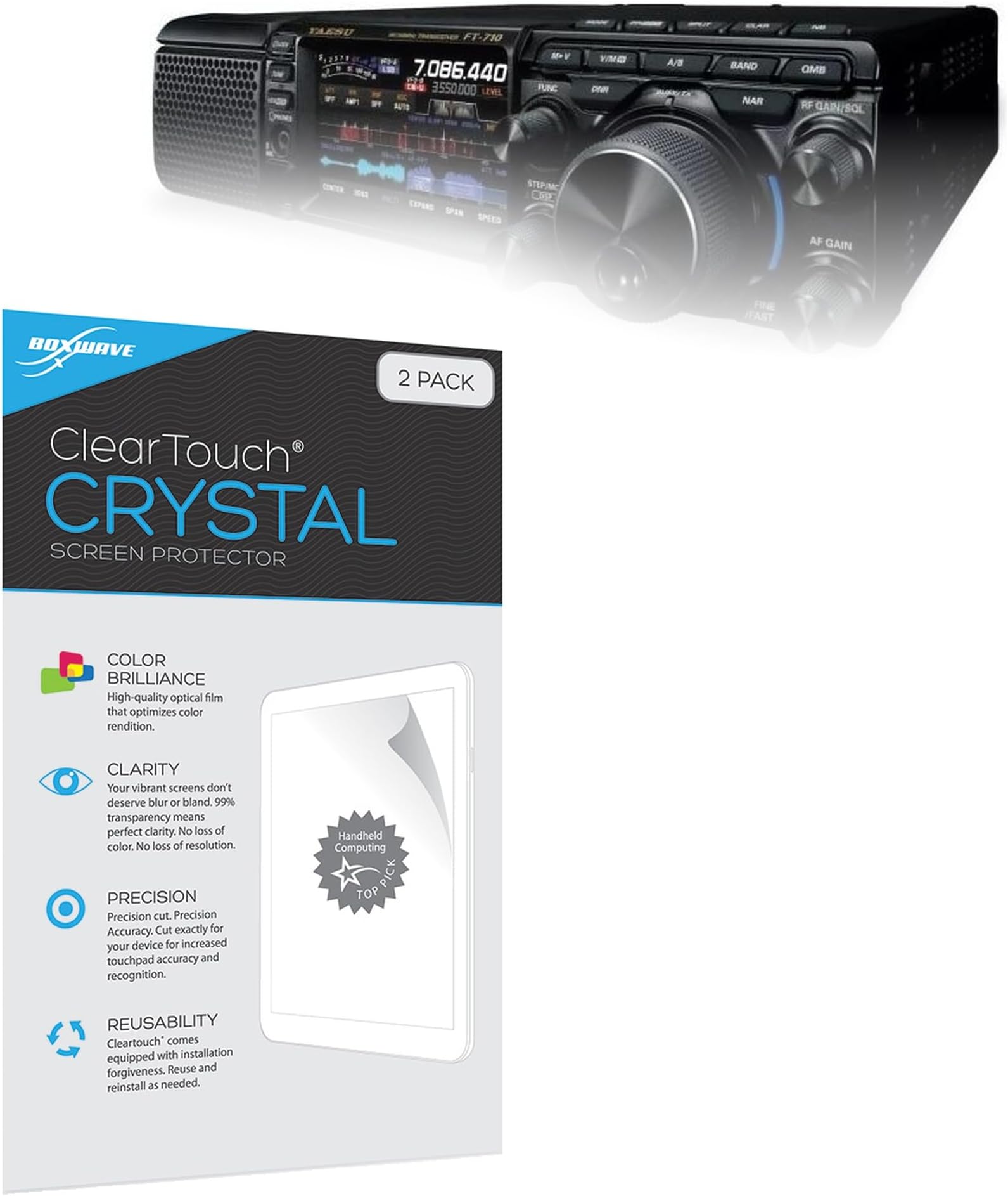 Screen Protector Compatible with Yaesu FT-710 - ClearTouch Crystal (2-Pack), HD Film Skin - Shields from Scratches