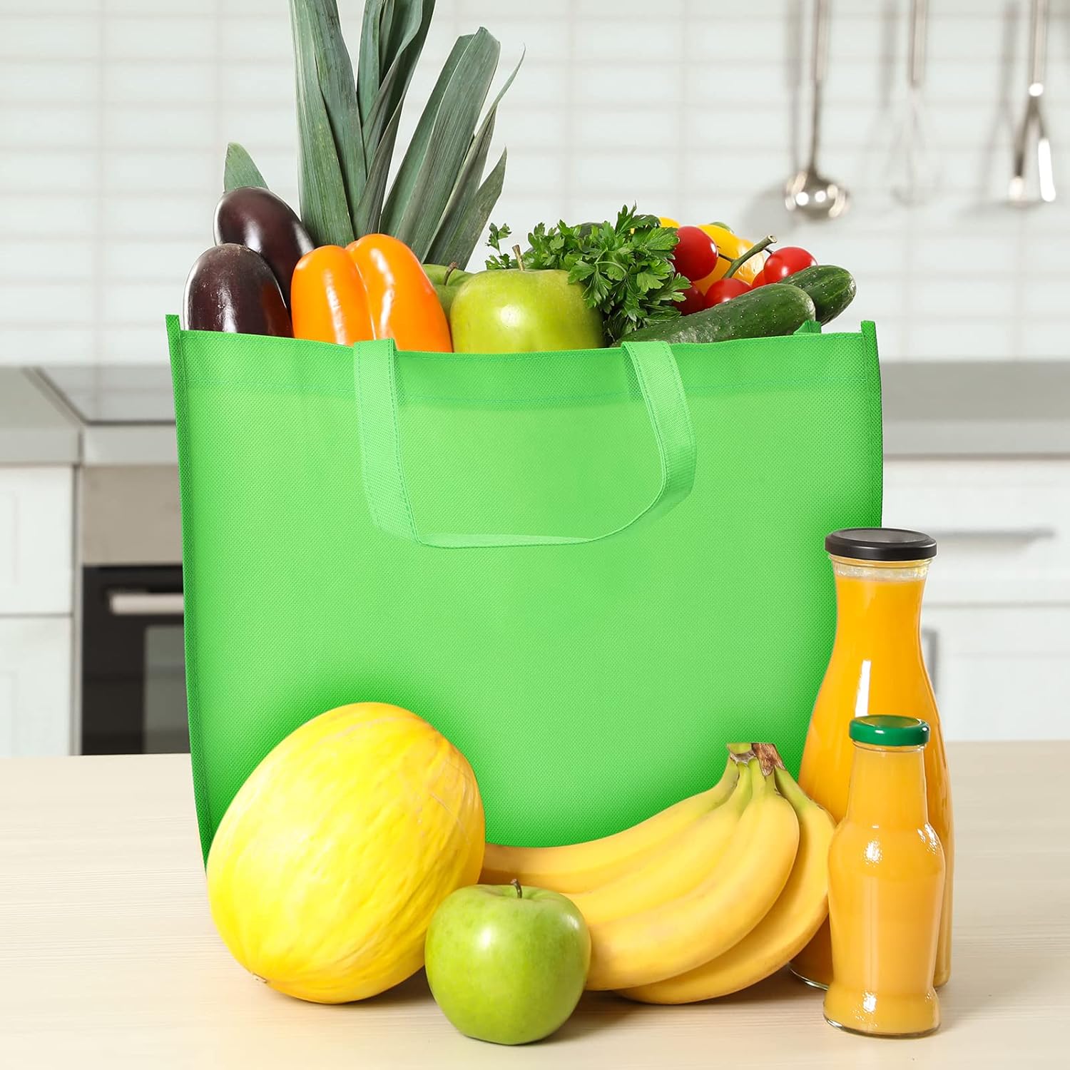 Boao 24 Pack Reusable Non Woven Gift Bag with Handles Multi Color Large Foldable Strong Fabric Cloth Washable Grocery Tote Bags for Gifts Birthdays Party Grocery Shopping Stores - Image 3