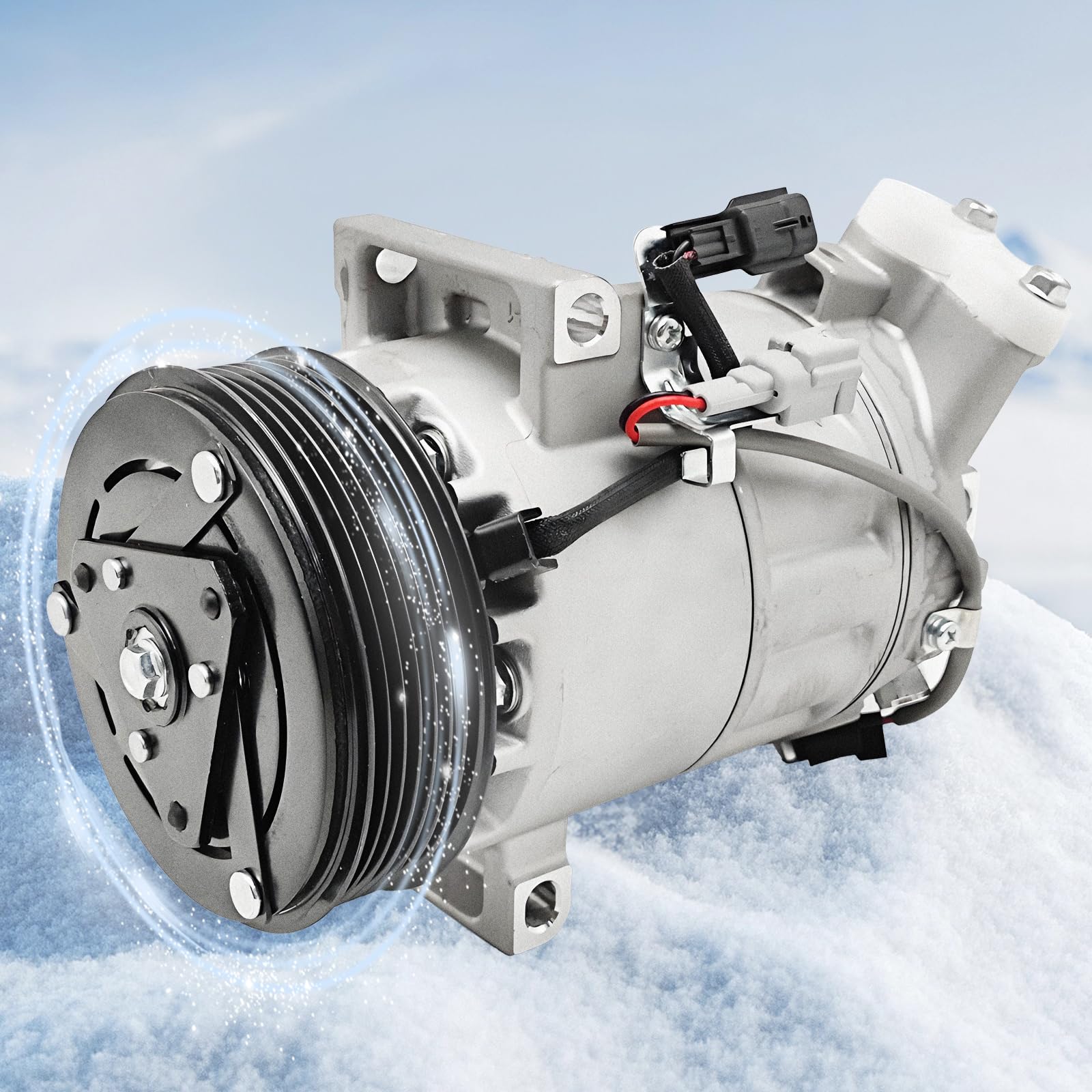 Air Conditioner AC Compressor with Clutch, Fits for Nissan X-Trail 2.5L 2007 2008 2009 2010 2011 2012 2013 2014, CO11375C A/C Compressor Replaces 92600ET82A, 92600JG300