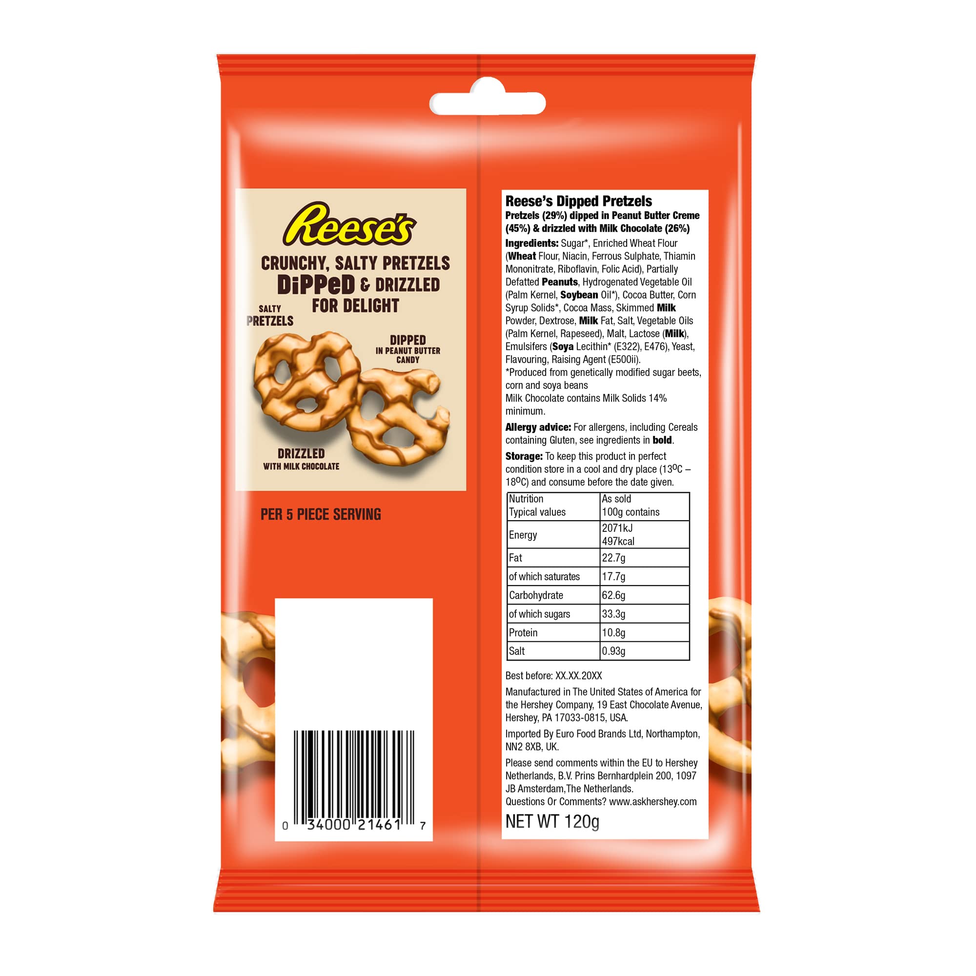 Reese Pretzels sumergidos 12x120g