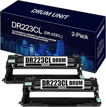 Compatible DR223CL DR-223CL Black Drum Unit Replacement for HL-L3210CW L3230CDW L3270CDW L3290CDW MFC-L3710CW L3750CDW L3770CDW Printer Drum, 2-Pack