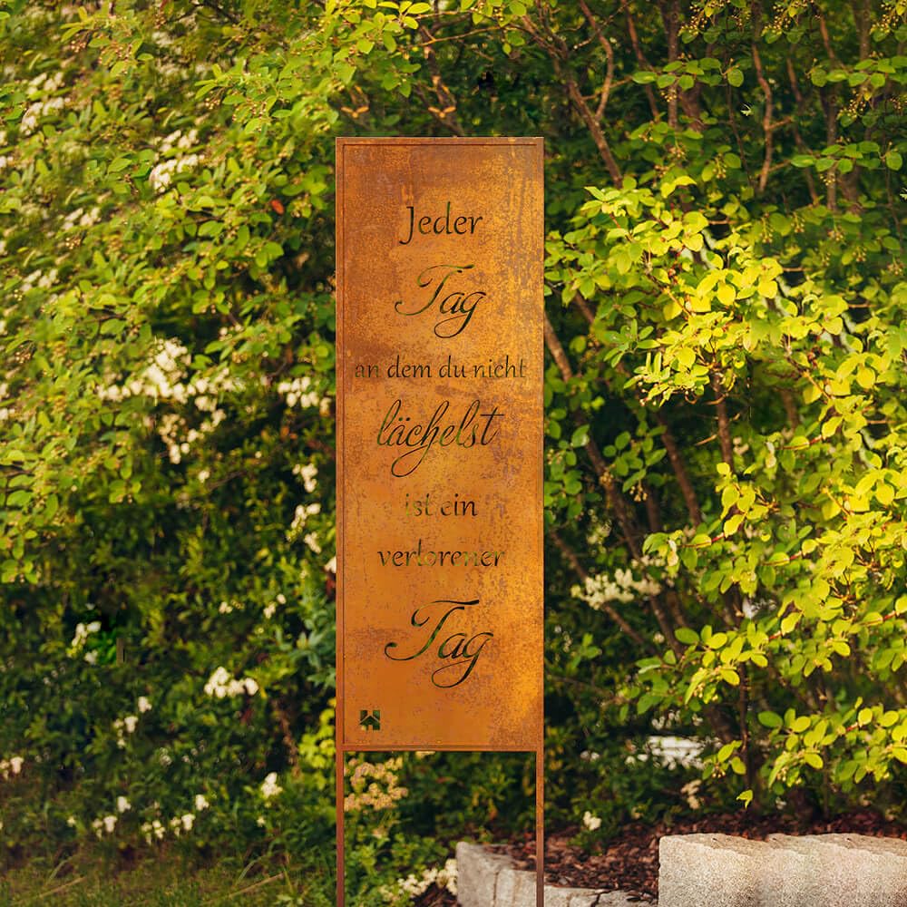 Home Deluxe - Cartel de jardín - Día sin Sonrisa - de Acero Inoxidable