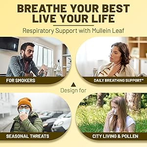 vivcmin Mullein Drops for Lungs with Licorice & Astragalus, Respiratory & Immune Support, Lung Detox for Smokers Tincture, Mullein Leaf Extract for Lung Cleanse, Sugar & Alcohol-Free, 4 fl oz