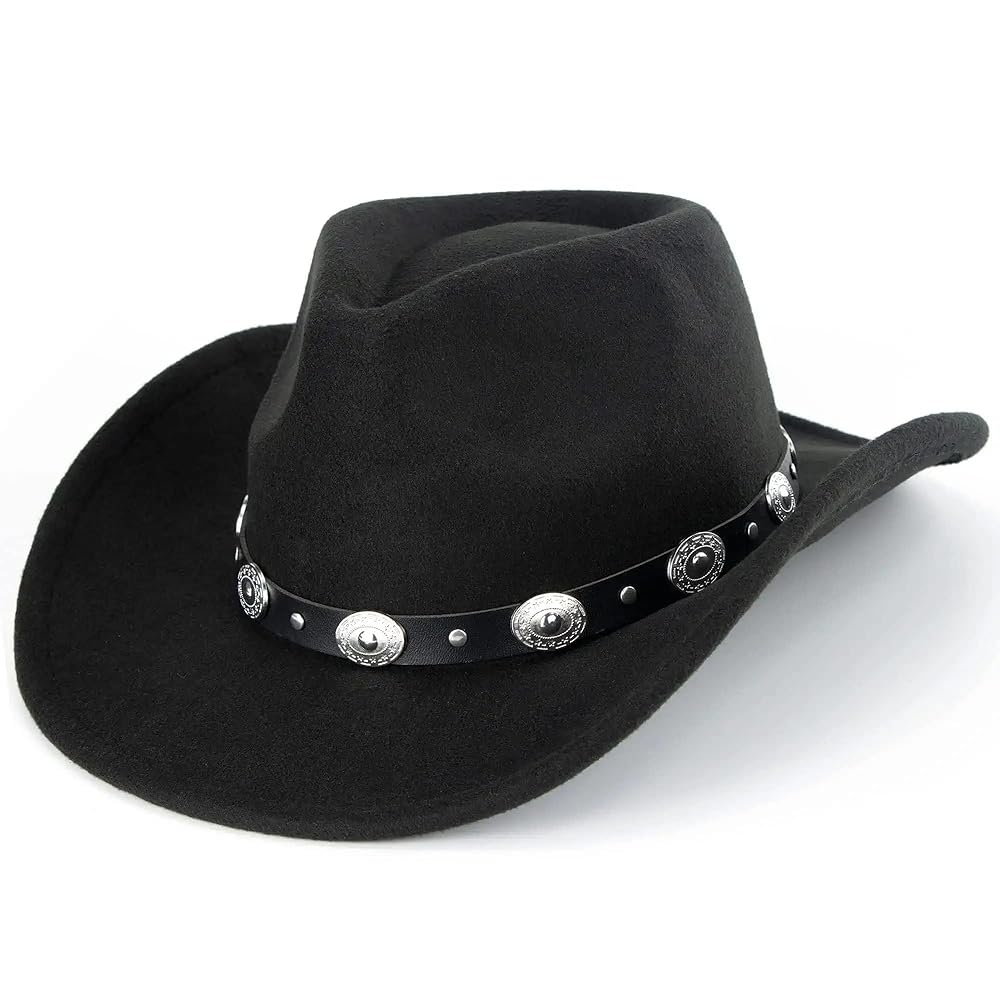 ESSECMBS Girls Kids Fluffy Feather Cowgirl Hats Little Boys Wide