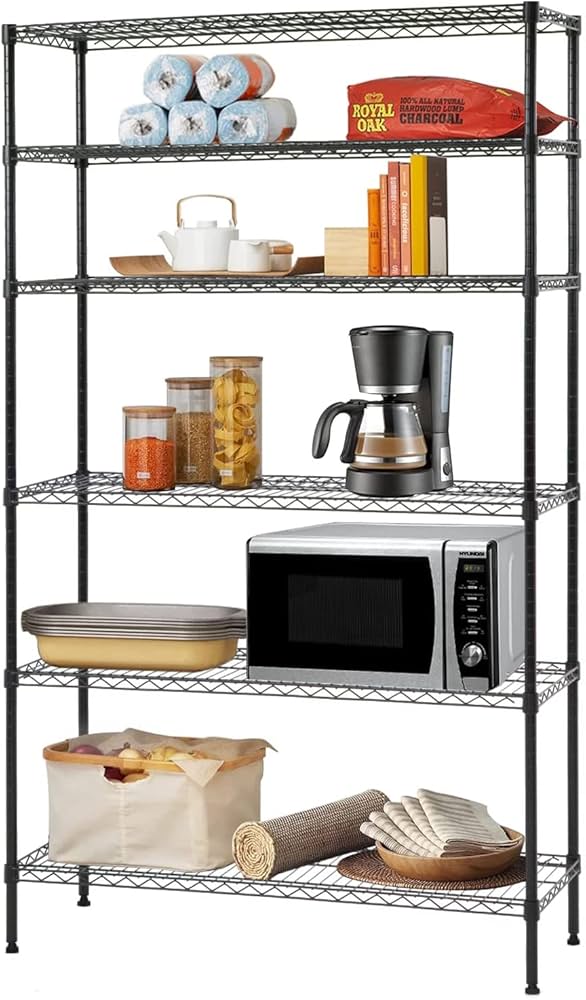 Amazon.com: BestOffice | 6-Tier Wire Storage Shelves | 42x16x72