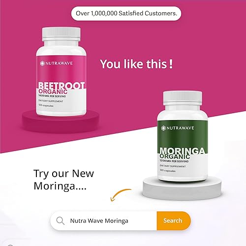 Miniatura 6 de Nutra Wave Cápsulas orgánicas de raíz de remolacha de 1400 mg, soporte de óxido nítrico, polvo beta vulgaris - 120 cápsulas veganas suministro para