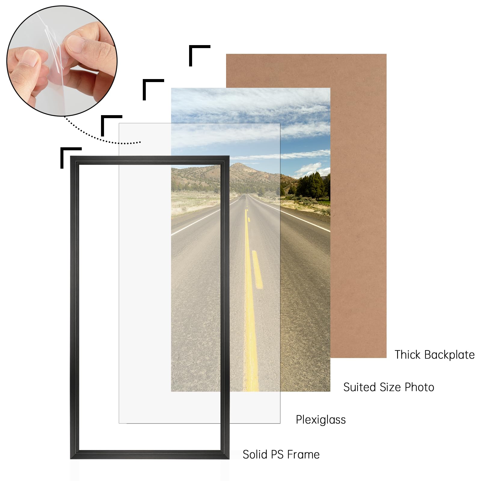 12x18 Black Poster Picture Frame Gallery Wall Vertical or Horizontal Display 12x18 Black Poster Picture Frame Gallery Wall Vertical or Horizontal Display